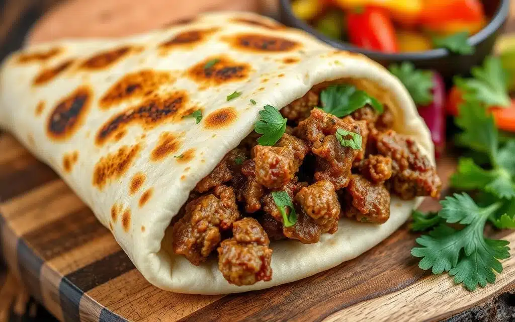 meat stuffed pita