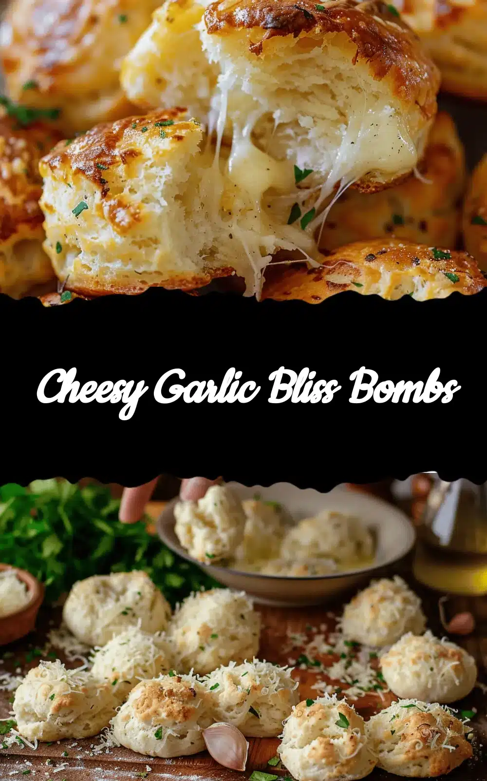 Garlic Parmesan Stuffed Biscuit Bombs recipe