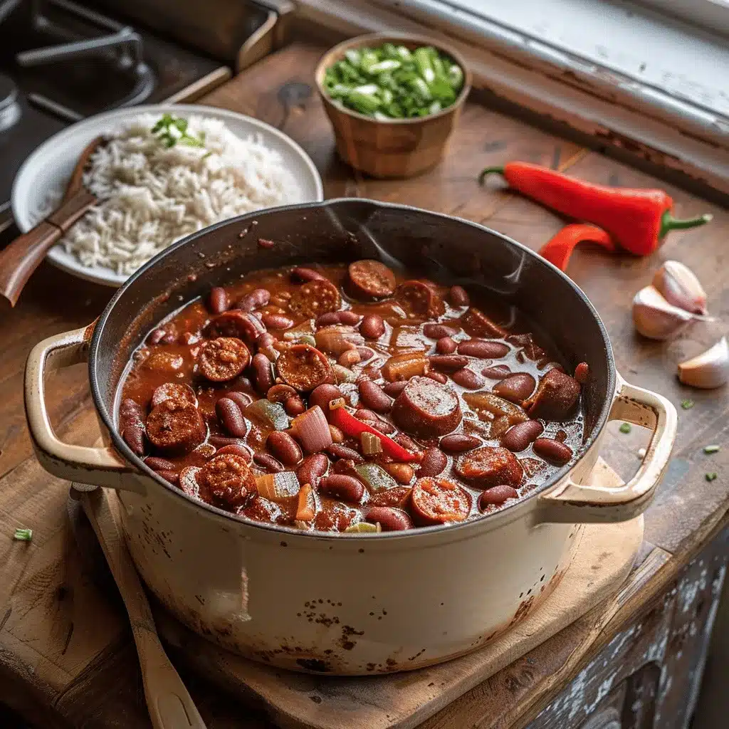 Louisiana Red Beans and Rice preparation steps