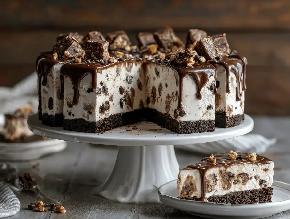 brownie ice cream cake - featured image