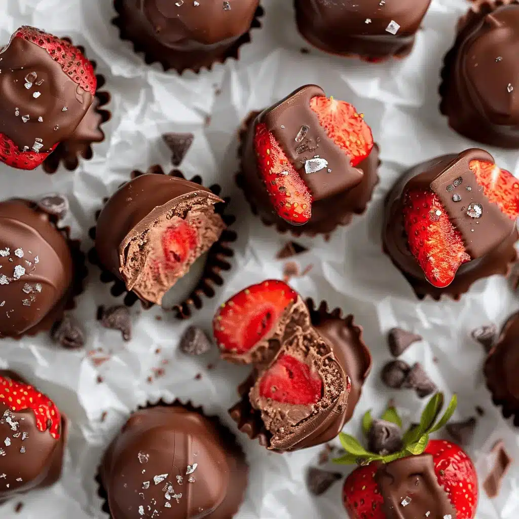 chocolate strawberry frozen yogurt bites preparation steps