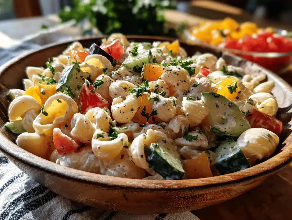 creamy ditalini pasta salad preparation steps