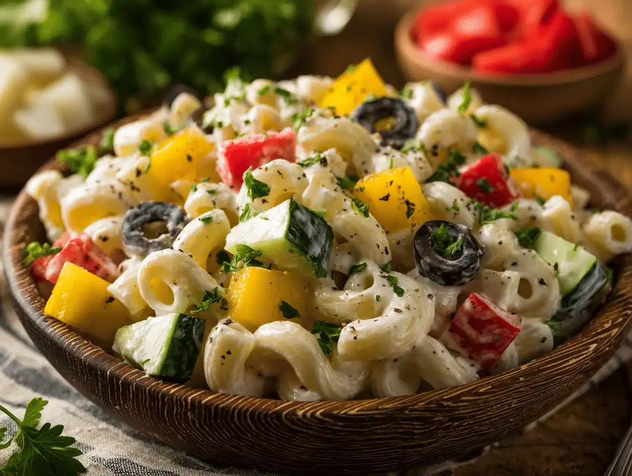 creamy ditalini pasta salad - featured image