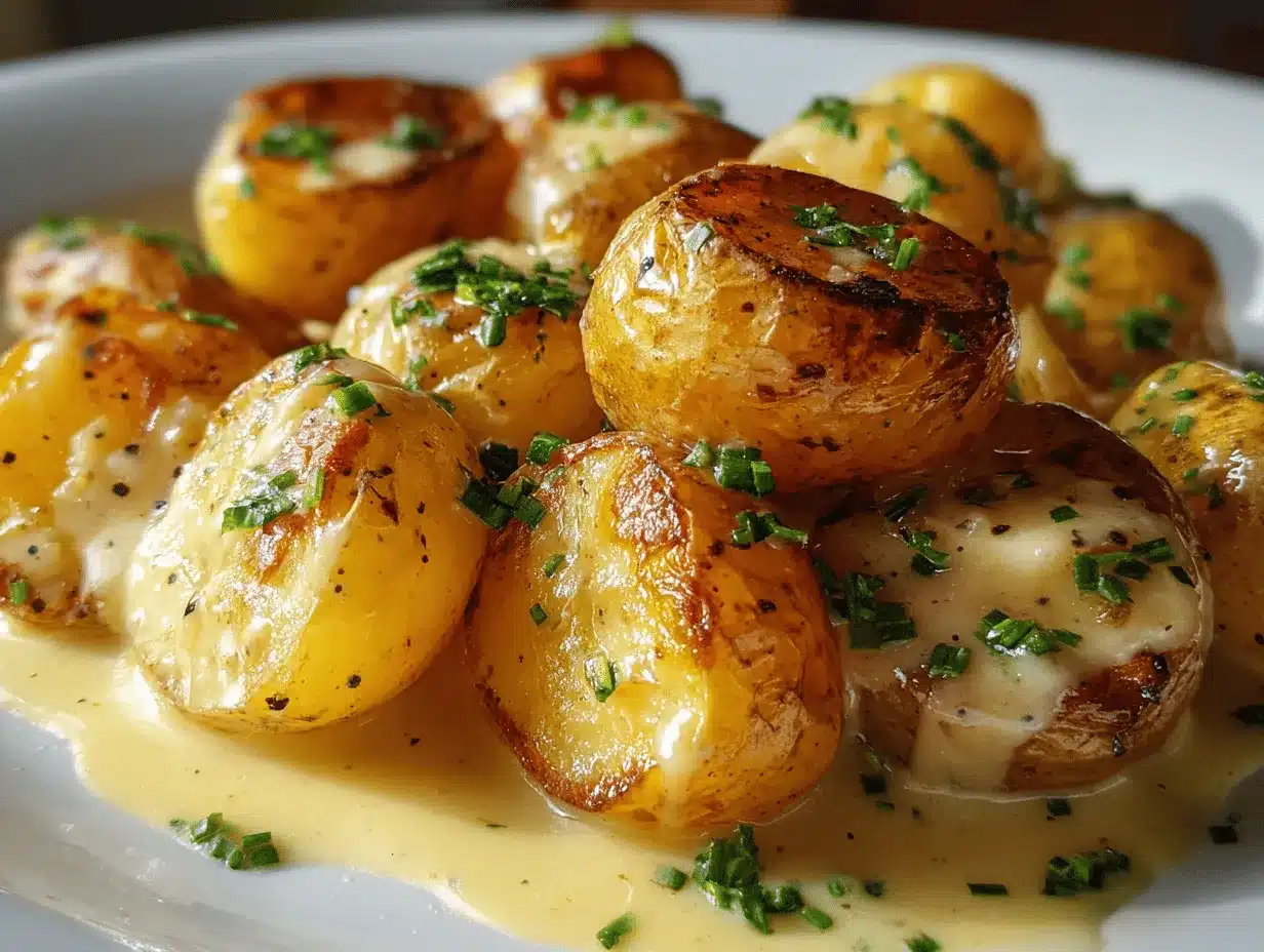 creamy garlic sauce baby potatoes preparation steps