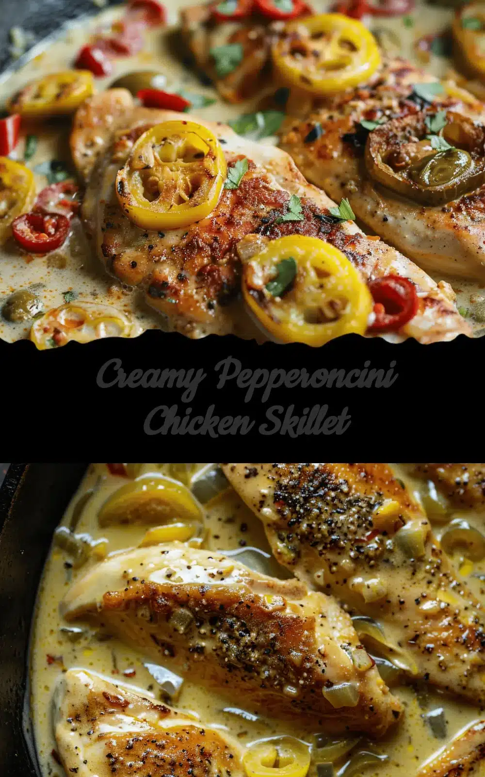 creamy pepperoncini chicken skillet recipe