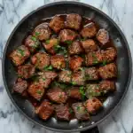 garlic butter steak bites skillet - featured image