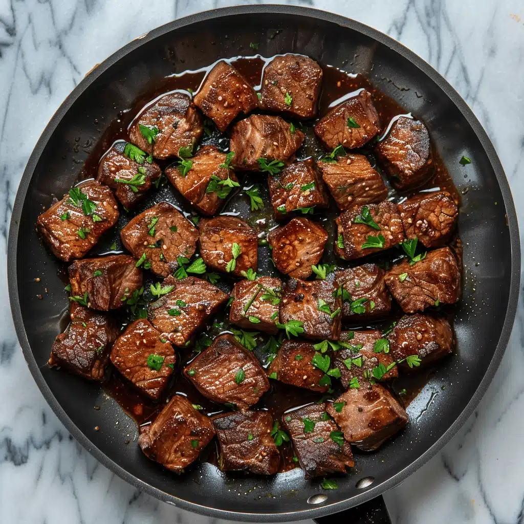 garlic butter steak bites skillet - featured image