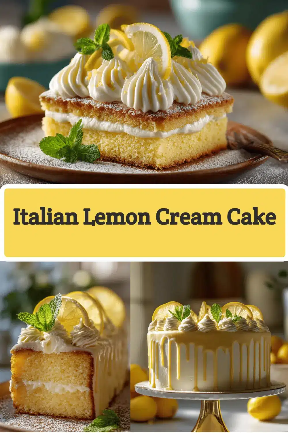 Italian lemon cream cake recipe