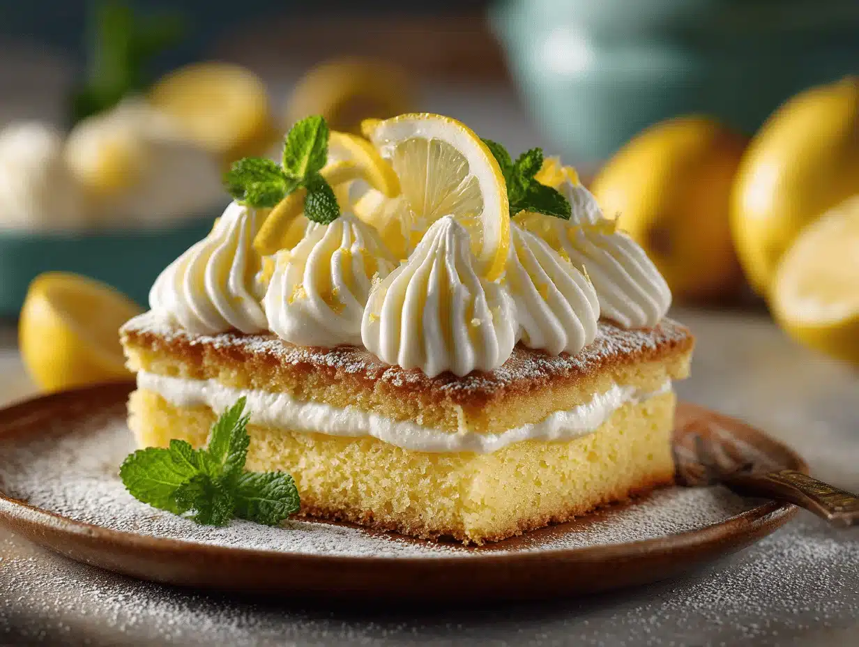 Italian lemon cream cake - featured image