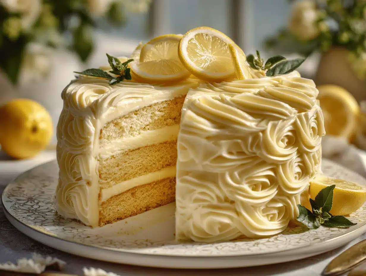 lemon cheesecake cake - featured image