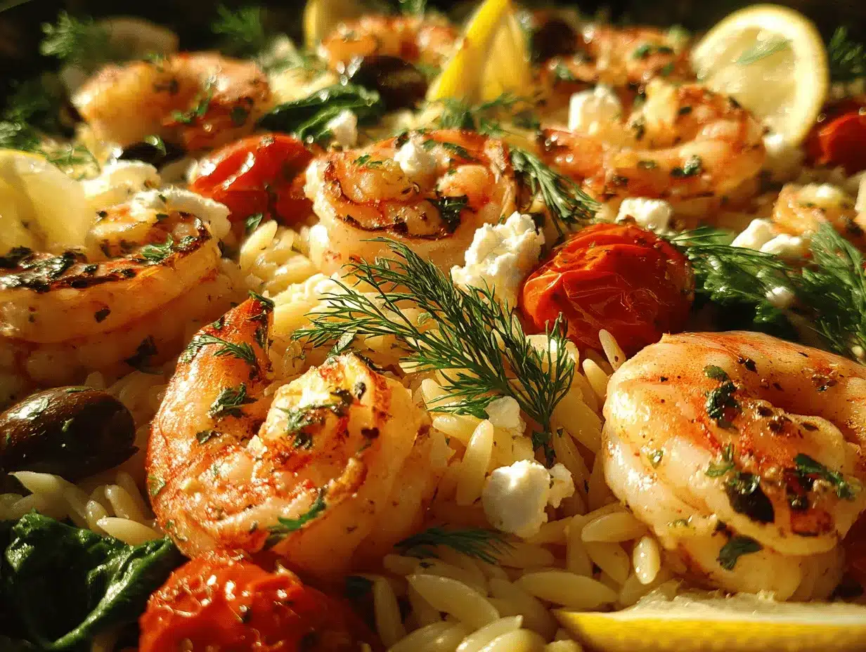 lemon feta orzo shrimp preparation steps