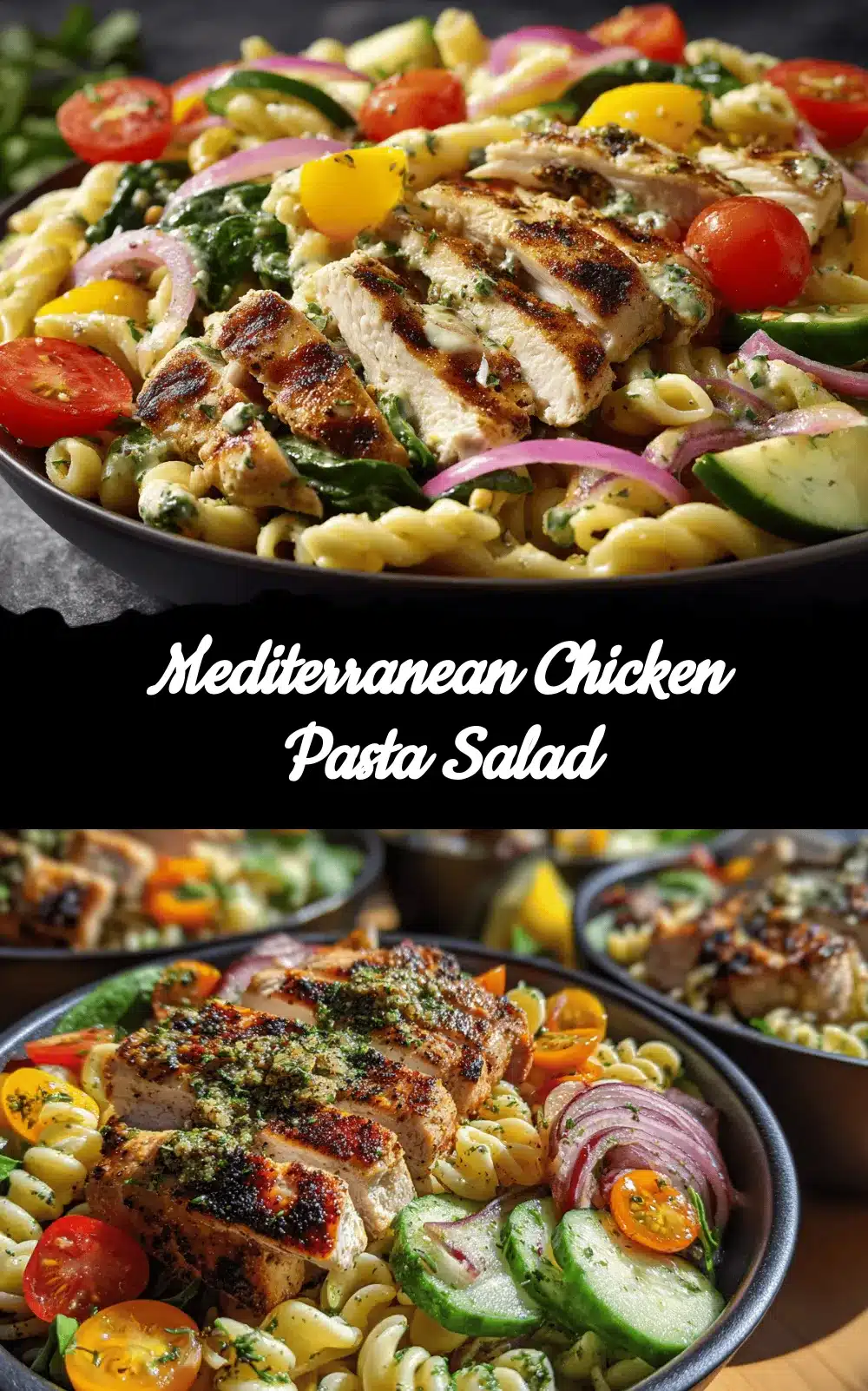 Mediterranean chicken pasta salad recipe