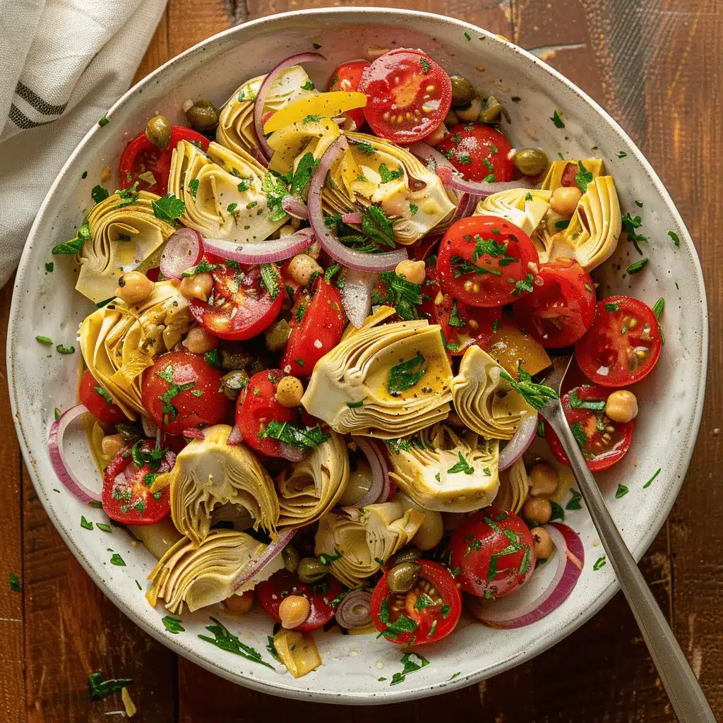 Tuscan artichoke tomato salad preparation steps
