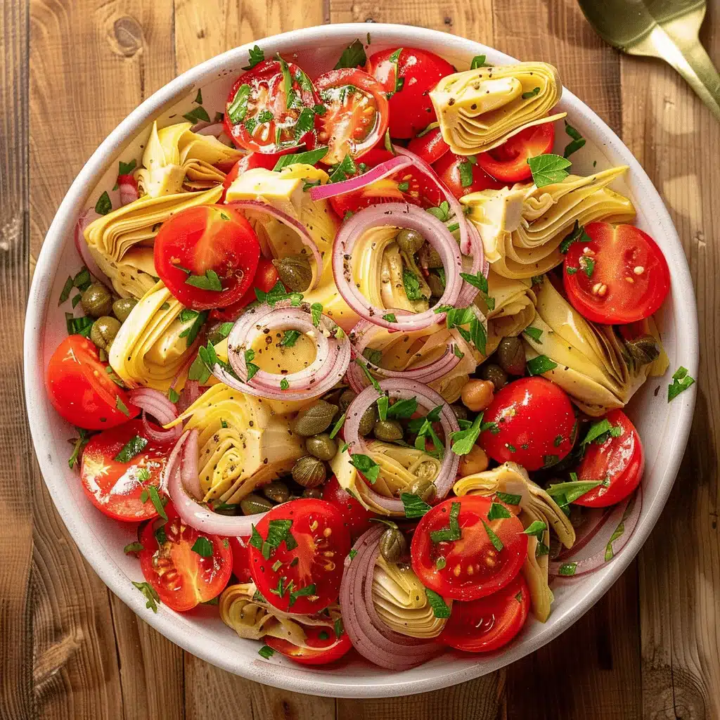 Tuscan artichoke tomato salad - featured image