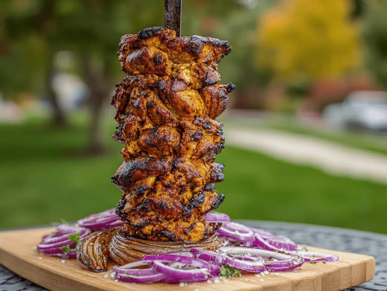 chicken shawarma tower preparation steps