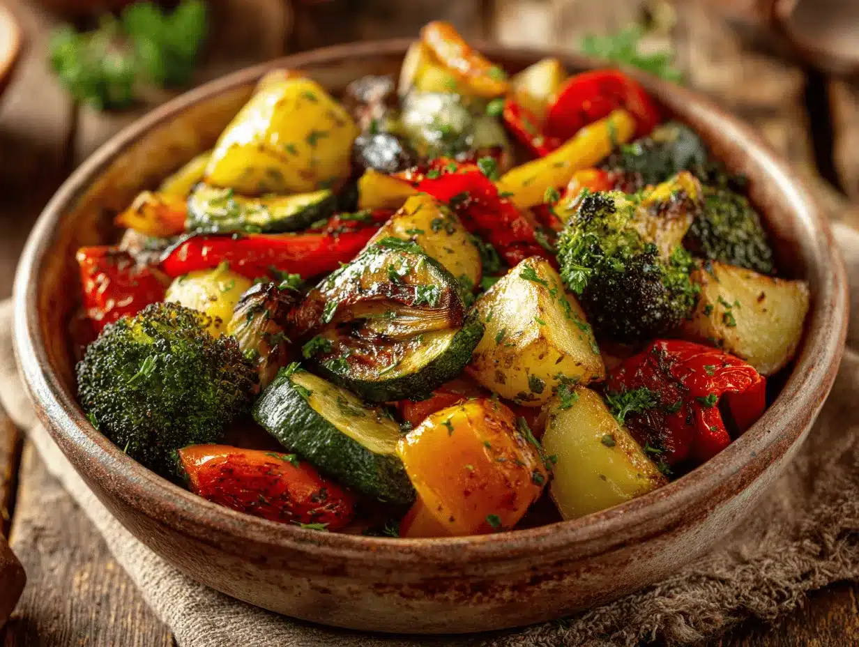 garlic roasted vegetables preparation steps