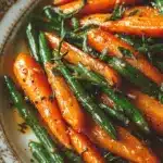 honey glazed carrots and green beans - featured image