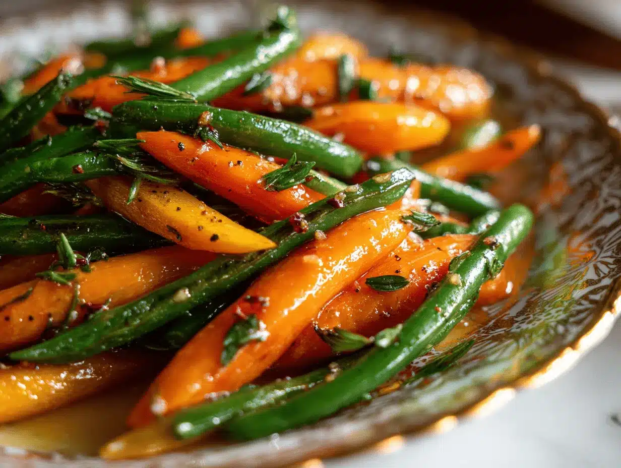 honey glazed carrots and green beans preparation steps