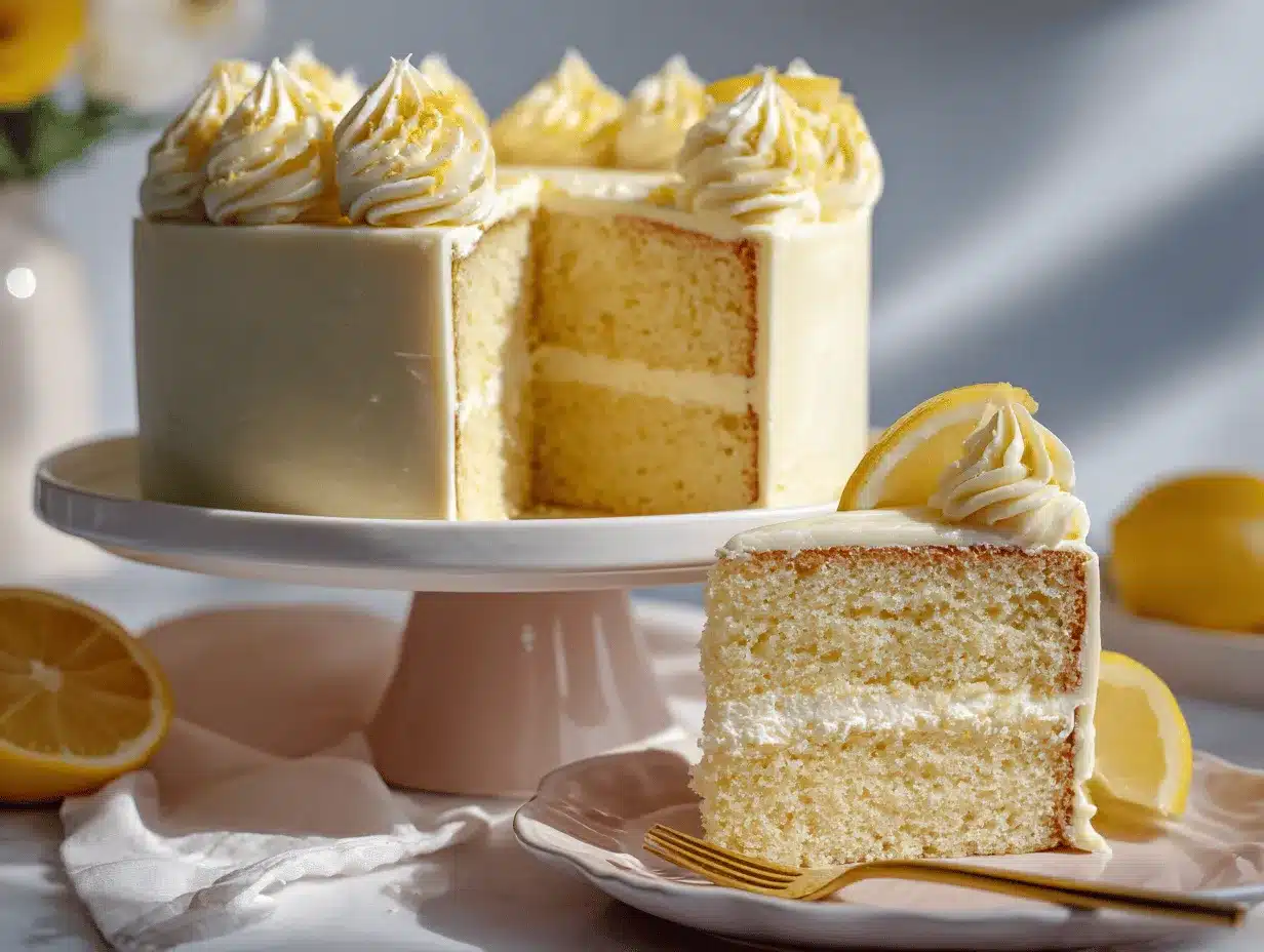 lemon birthday cake preparation steps
