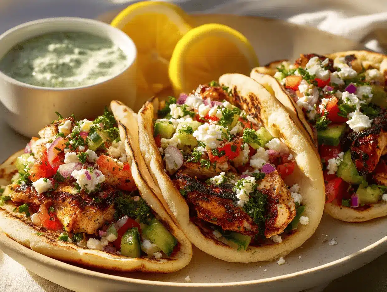 Mediterranean chicken tacos preparation steps