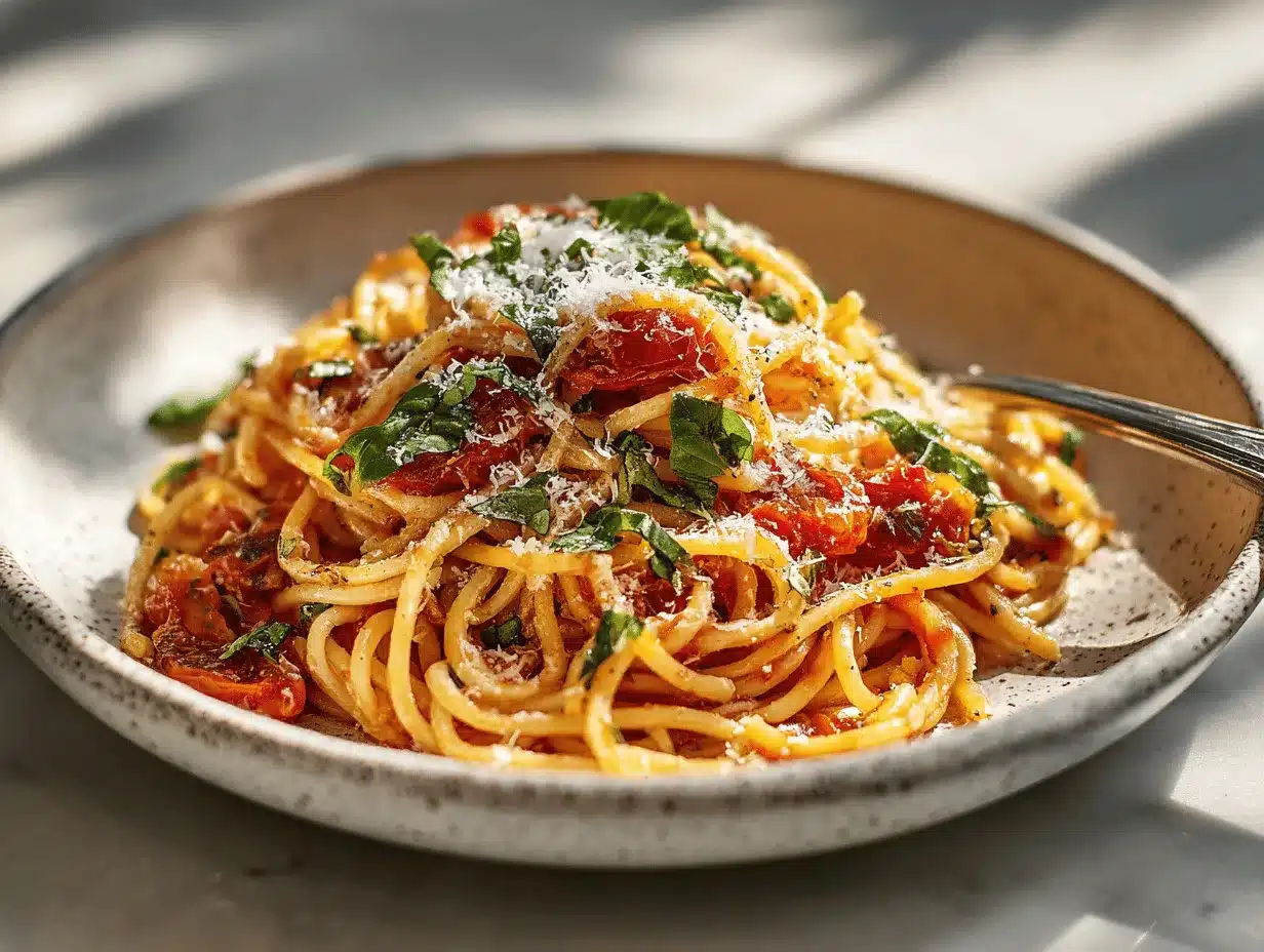 tomato basil pasta preparation steps