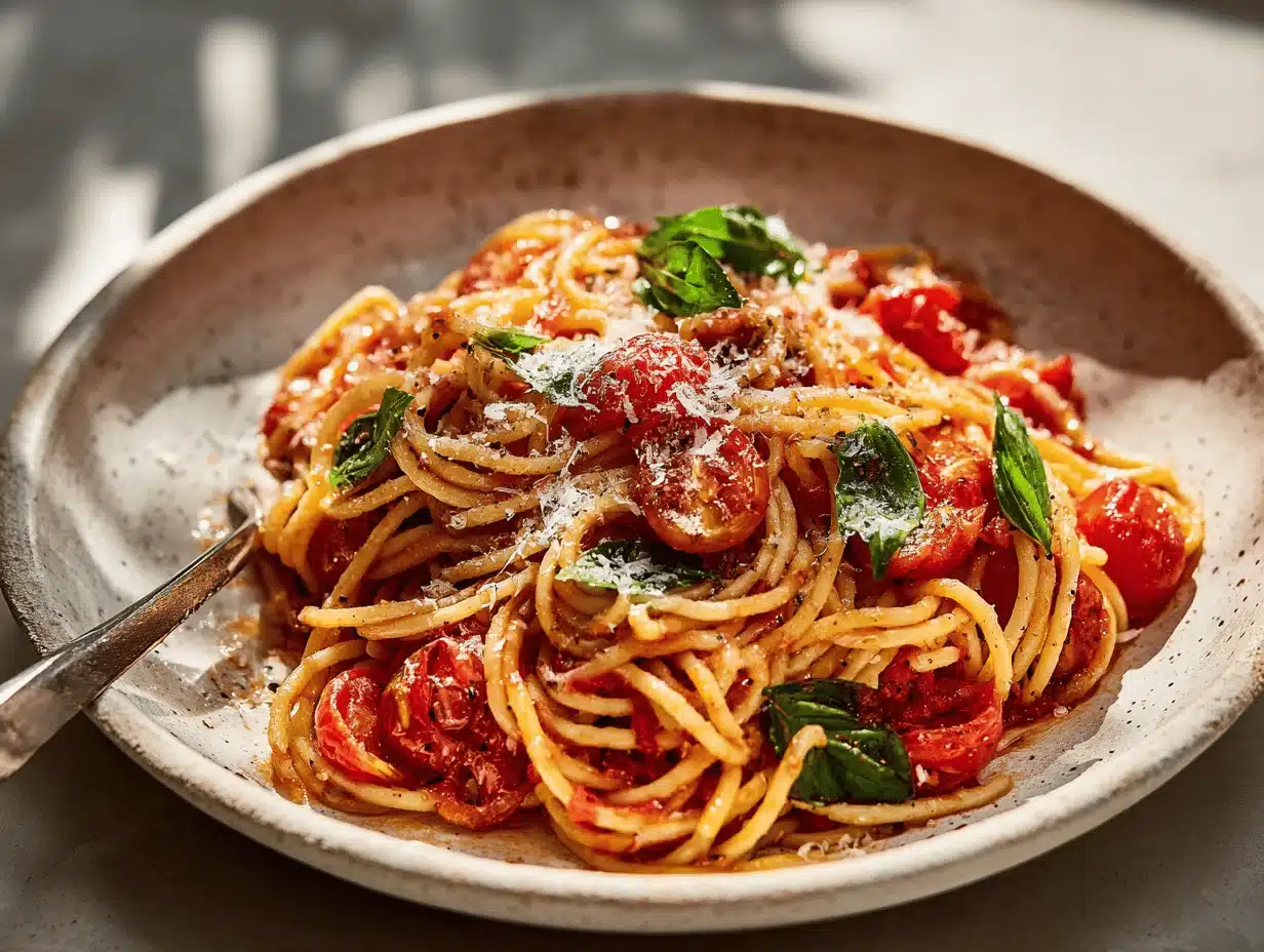 tomato basil pasta - featured image